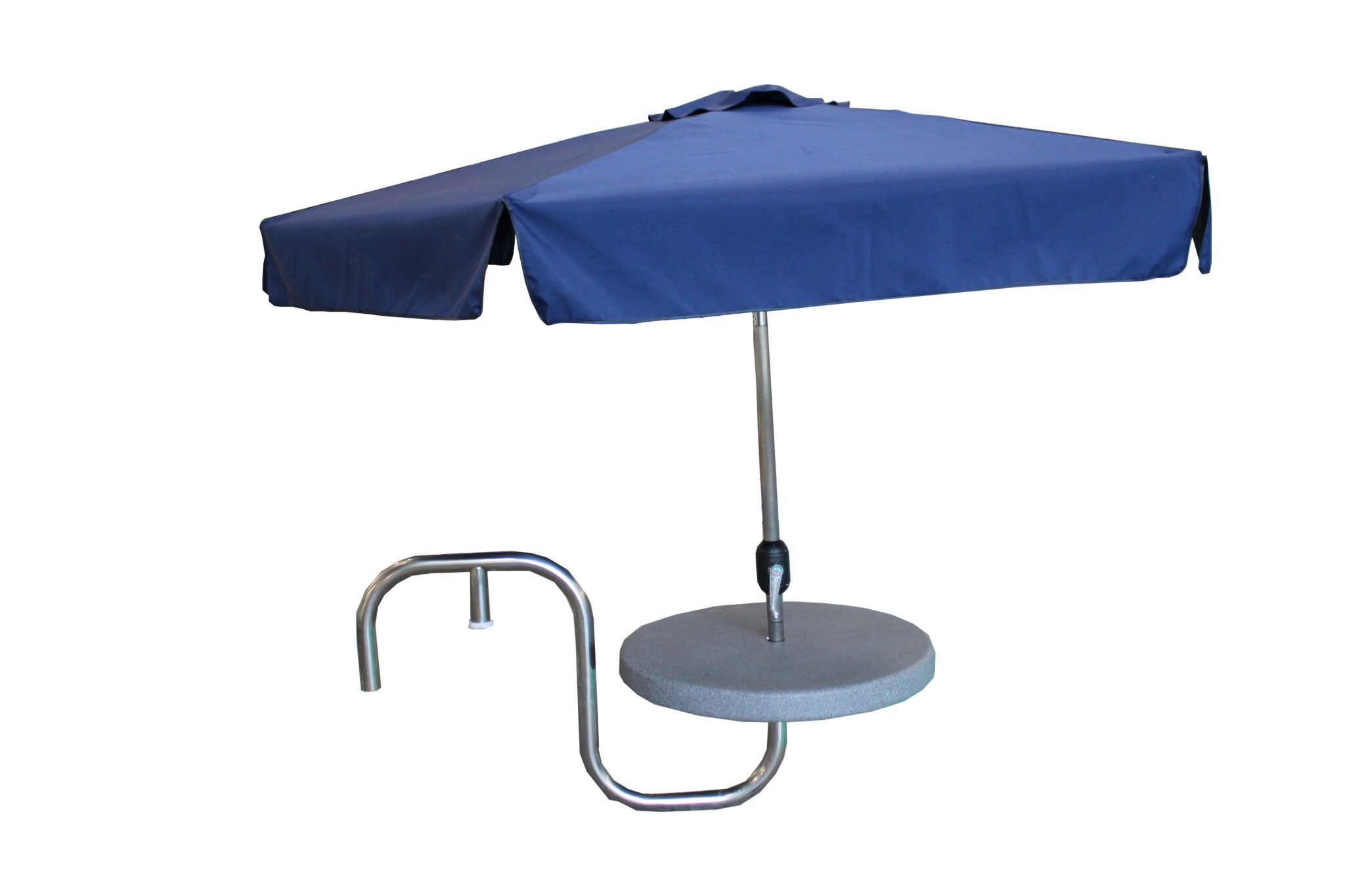 30" Grey Side Mount Table w/ Matching Umbrella